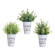 VASO METAL C PLANTAS VERDES 23CM SORT 3