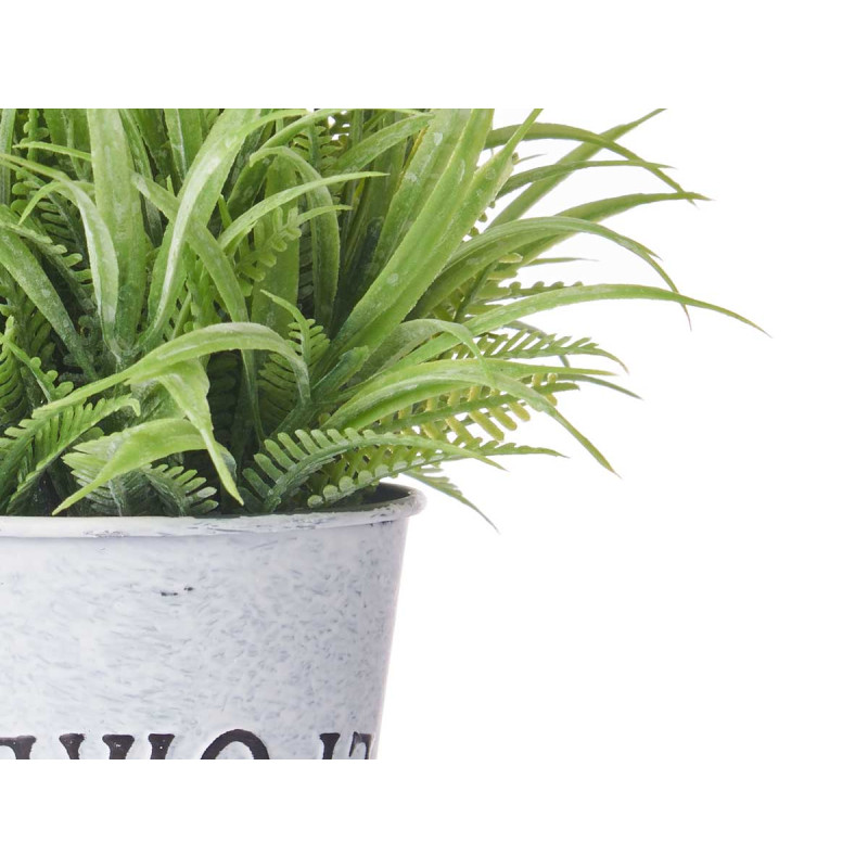 VASO METAL C PLANTAS VERDES 23CM SORT 3