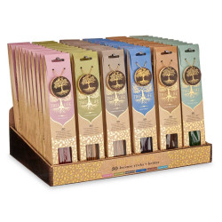 30 INCENSE STICKS WOODEN HOLDER ASSORT 6