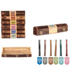 HORIZONTAL BOX SUPPORT 10 INCENSE STICKS ASSORT 6