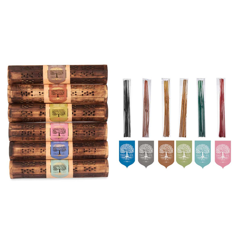 HORIZONTAL BOX SUPPORT 10 INCENSE STICKS ASSORT 6