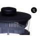 PLASTIC GLASS TEAPOT WITH PLUNGER 1L