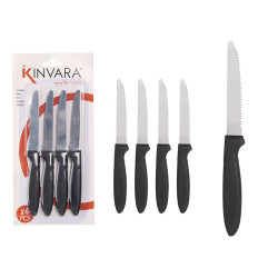 SET 4 COUTEAUX DENTÉS NOIRS