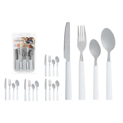 SET 16 POSATE CON PORTAPOSATE BIANCO