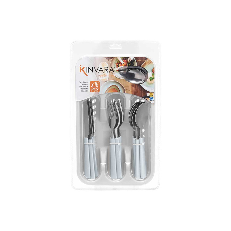 SET 16 POSATE CON PORTAPOSATE BIANCO