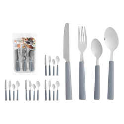 SET 16 PCS COUVERTS AVEC PORTE-COUVERTS GRIS