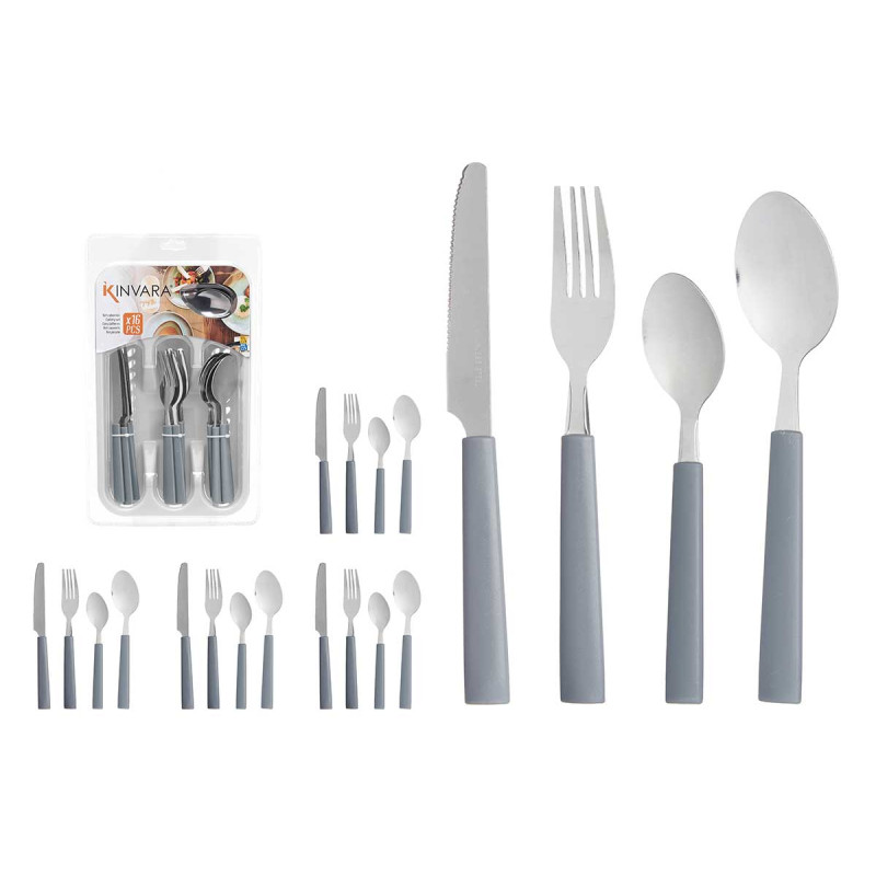 SET 16 PCS COUVERTS AVEC PORTE-COUVERTS GRIS