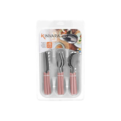 SET 16 PCS COUVERTS AVEC PORTE-COUVERTS ROSE PÂLE