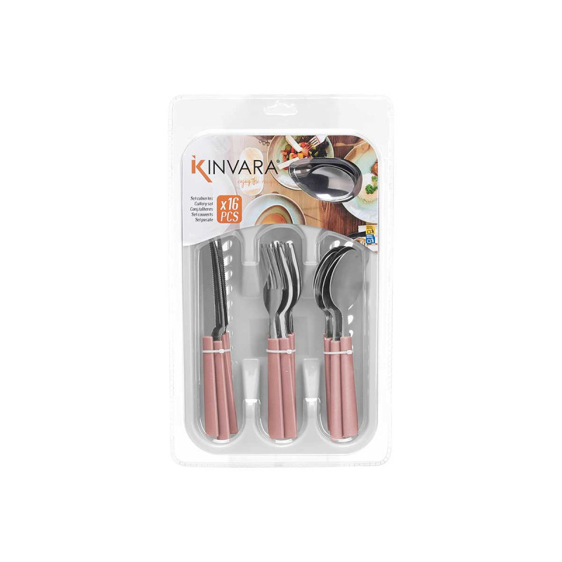 SET 16 POSATE CON PORTAPOSATE ROSA