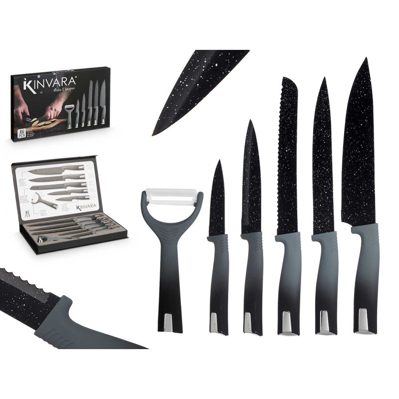 SET 6 PCS KNIVES AND PEELER