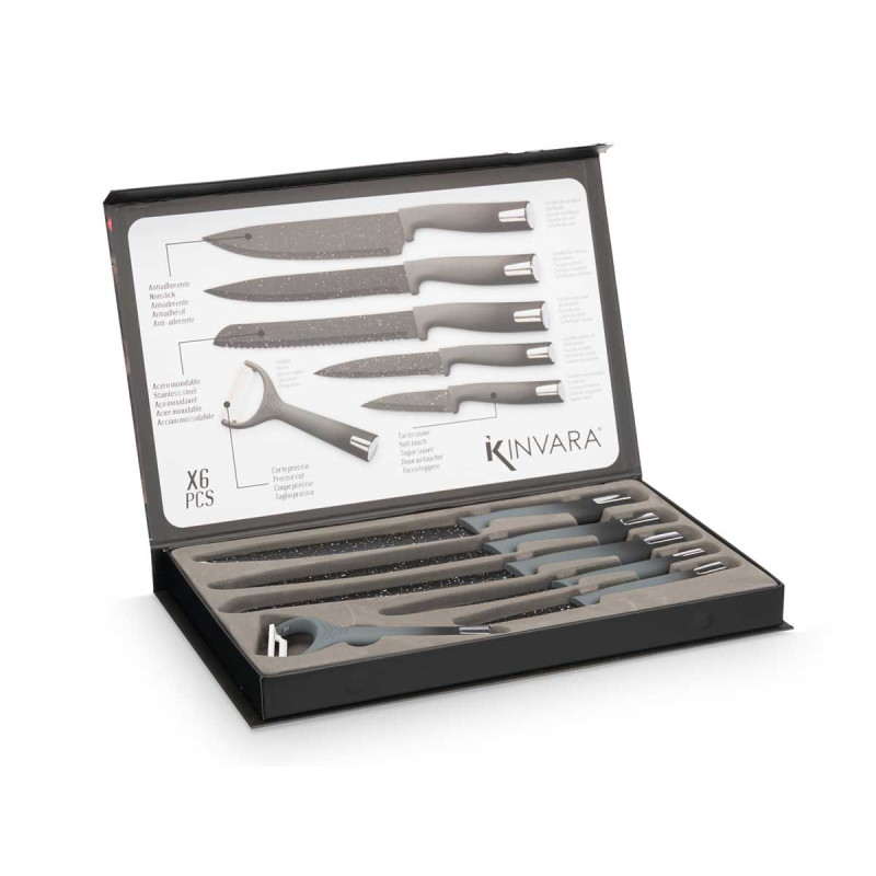SET 6 PCS KNIVES AND PEELER