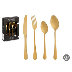SET 16 PEZZI POSATE DORATE