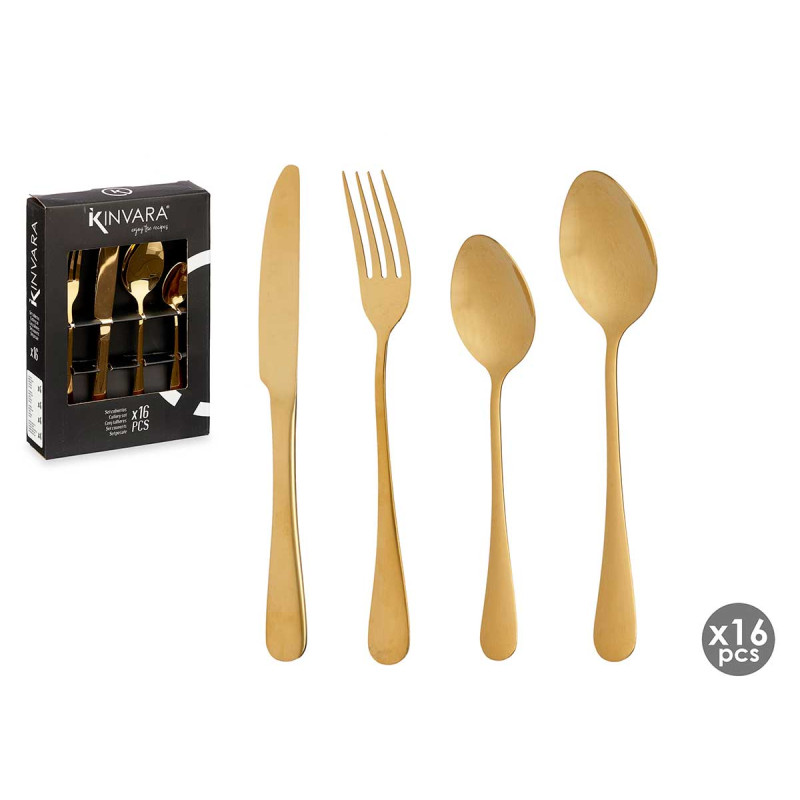 SET 16 PEZZI POSATE DORATE