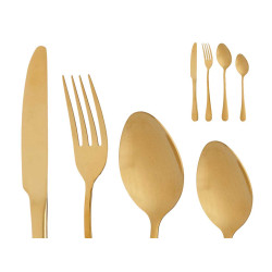 SET 16 PEZZI POSATE DORATE