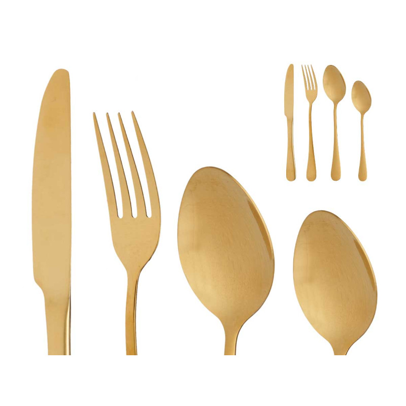 SET 16 PEZZI POSATE DORATE