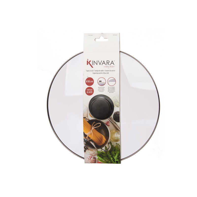 GLASS LID SILVER EDGE 26CM