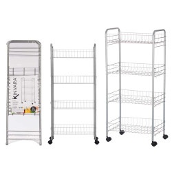 CARRELLO 4 PIANI METALLICO CON RUOTE