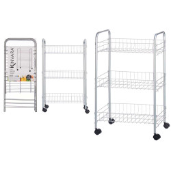 CARRELLO 3 PIANI METALLICO CON RUOTE