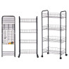 CARRELLO 4 PIANI METALLICO NERO RUOTE