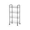 CARRINHO COZINHA 4 NIVEIS METALICO PRETO COM RODAS