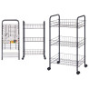 CARRELLO 3 PIANI METALLICO NERO RUOTE