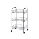 CARRINHO COZINHA 3 NIVEIS METALICO PRETO COM RODAS