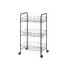 CARRINHO COZINHA 3 NIVEIS METALICO PRETO COM RODAS