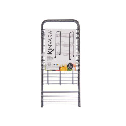 CARRINHO COZINHA 3 NIVEIS METALICO PRETO COM RODAS