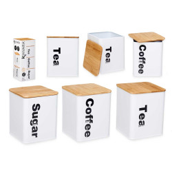 SET 3 PZ CONTENITORE METALLO BIANCO BAMBÙ 1,3 L