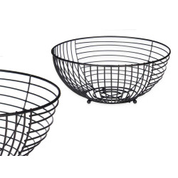 ROUND FRUIT BOWL IN BLACK METAL