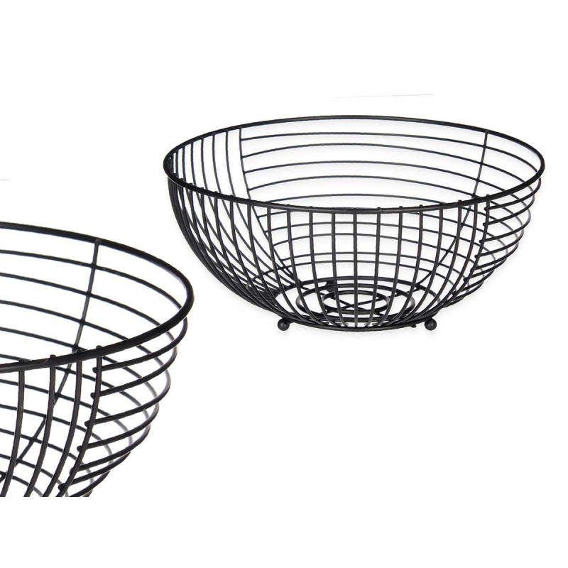 ROUND FRUIT BOWL IN BLACK METAL