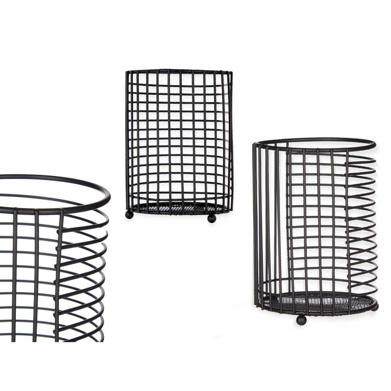 BLACK METAL UTENSIL HOLDER
