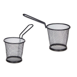 BLACK ROUND APPETIZER HOLDER W HANDLE