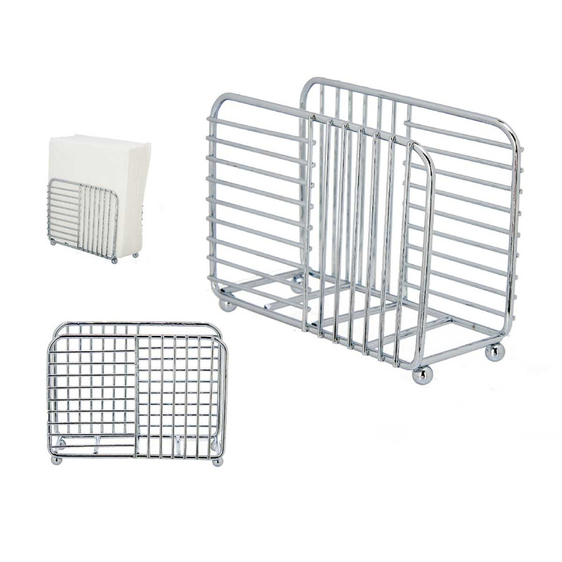 METAL NAPKIN HOLDER CHROME PLATED SIMPLE