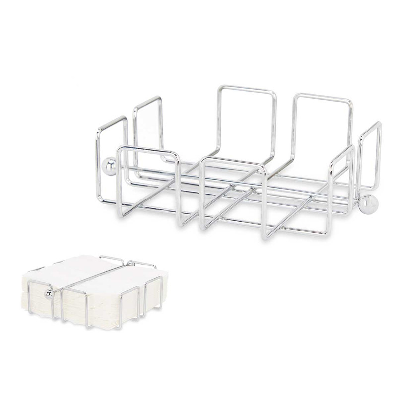 METAL NAPKIN HOLDER CHROME PLATED CLOSED