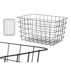 CESTO METAL RECTANGULAR PRETO GRD