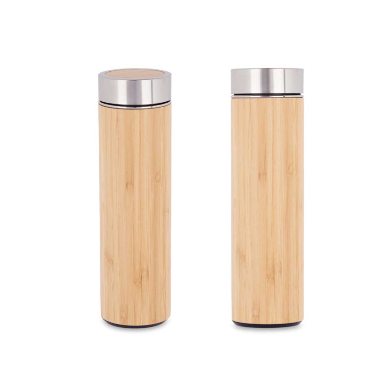 TERMO AÇO BAMBU 500ML COM FILTRO