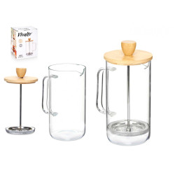 TETERA EMBOLO BOROSILICATO TAPA BAMBU 600ML