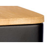 SQARE KITCHEN JAR BAMBOO LID CAPSULES HOLDER BLACK
