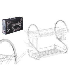 SCOLAPIATTI 2 LIVELLI CROMATI BIANCO ACCESSORI 