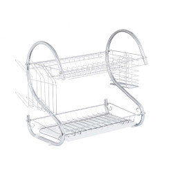 SCOLAPIATTI 2 LIVELLI CROMATI BIANCO ACCESSORI 