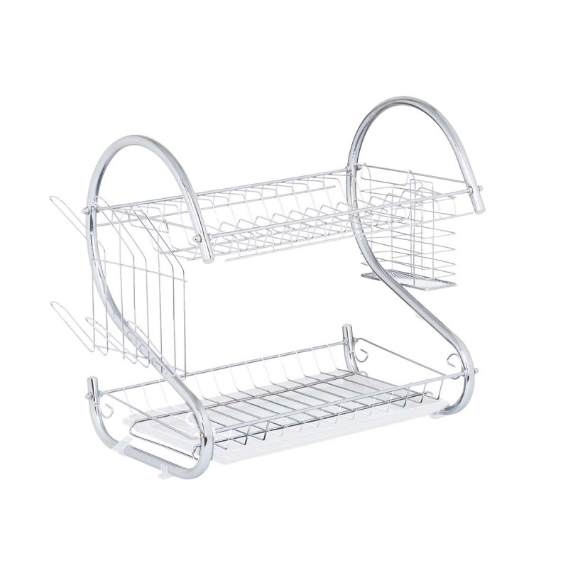 SCOLAPIATTI 2 LIVELLI CROMATI BIANCO ACCESSORI 