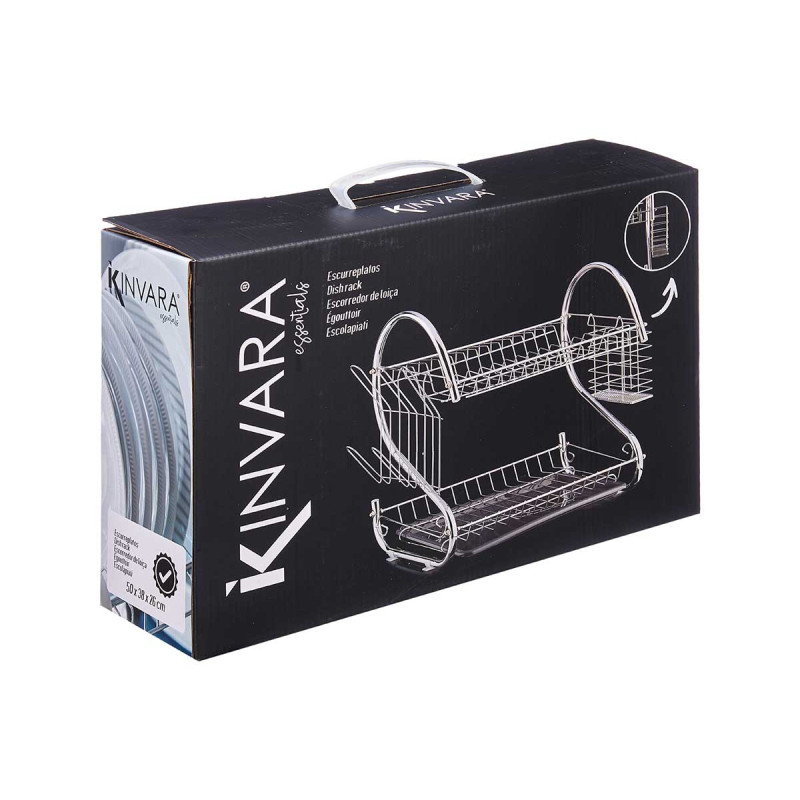SCOLAPIATTI 2 LIVELLI CROMATI BIANCO ACCESSORI 