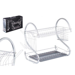 SCOLAPIATTI 2 LIVELLI CROMATI GRIGIO ACCESSORI 