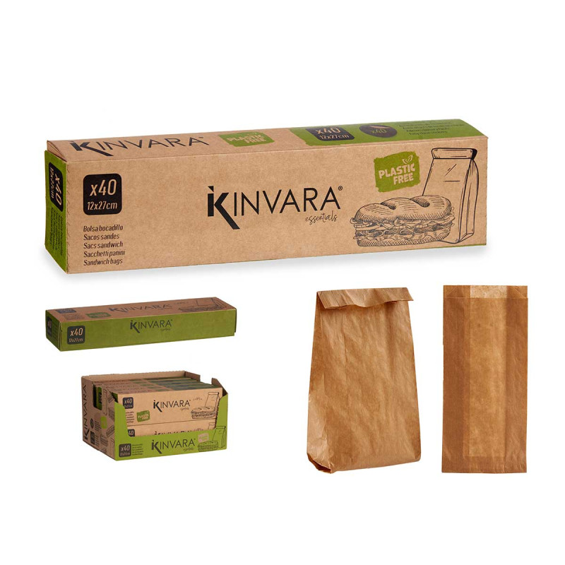 BOLSA PAPEL BOCADILLO 40UDS 12X27 6CM