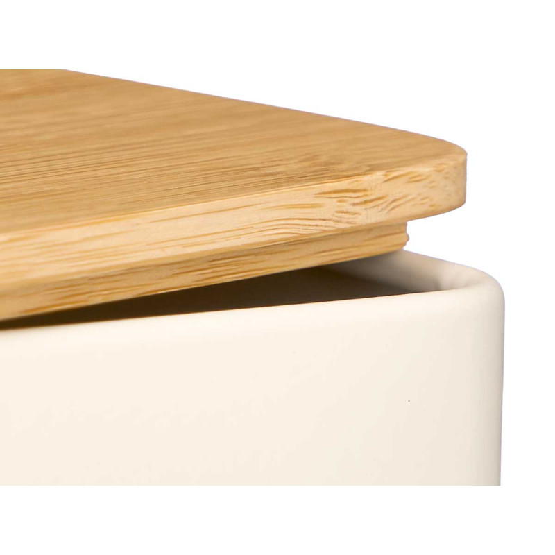 BARATTOLO QUADRATO TAPPO BAMBU PORTACAPSULE CREMA 