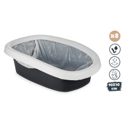 SACO HIGIENICO AREIA GATOS 90X40CM 8 UDS