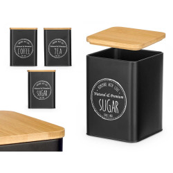 BARATTOLO TAPPO BAMBU 3 MODELLI NERO 