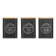 KITCHEN JAR BAMBOO LID ASSORTED 3 BLACK