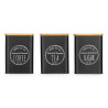 KITCHEN JAR BAMBOO LID ASSORTED 3 BLACK